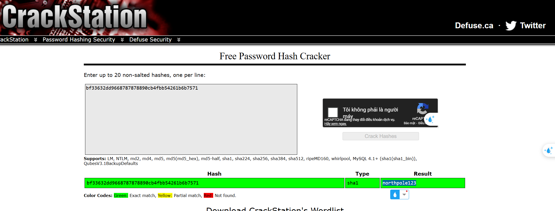 CrackStation Result