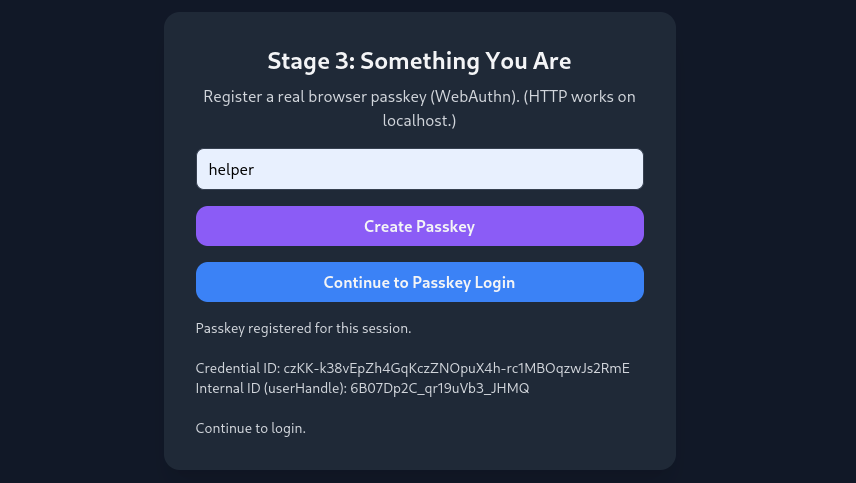Stage 3: Something You Are Registration
